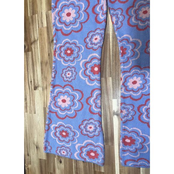 Ragged Priest Whimsical Flower Power Purple Flare Pants Grunge Punk Indie L - Picture 3 of 11